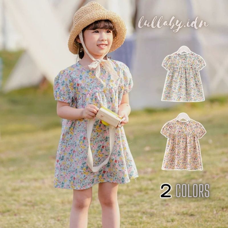 CD100 Flower Dress Korea Anak Perempuan | Pakaian Terusan Import