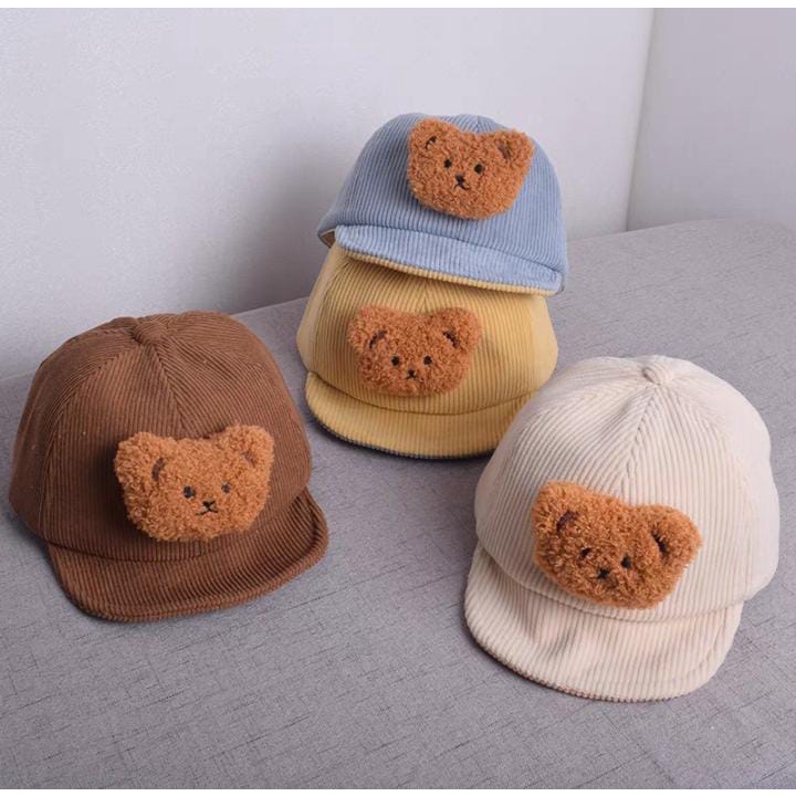 READY!!! topi lucu anak unisex usia 1-3 tahun motif 3D BEAR HEAD import premium / babylovanta