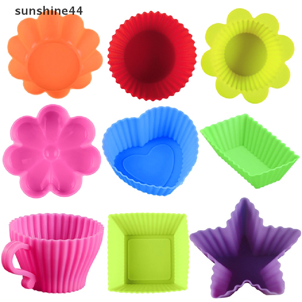 Sunshine Cetakan Cupcake Bahan Silikon Warna-Warni