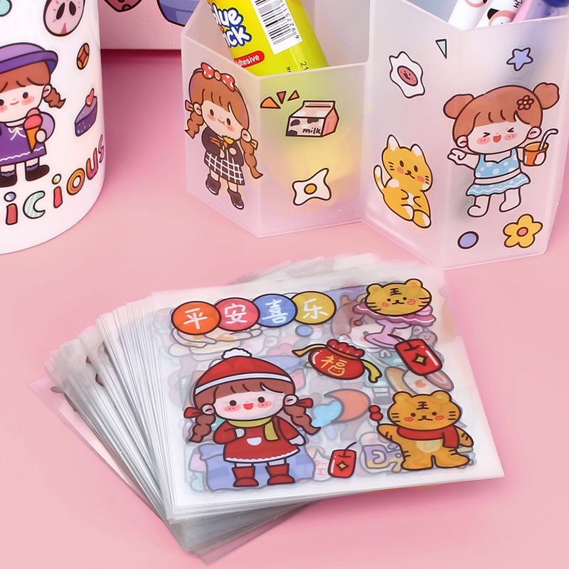 1 BOX 100PCS / STIKER MOMO LUCU KARTUN ANTI AIR / STIKER AESTHETIC / STIKER BOTOL / DEKORASI STIKER