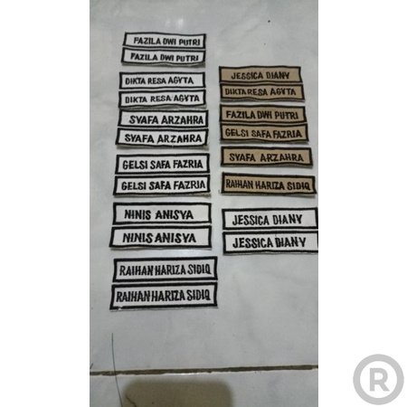 

bet nama seragam sekolah Bordir Nama Custom