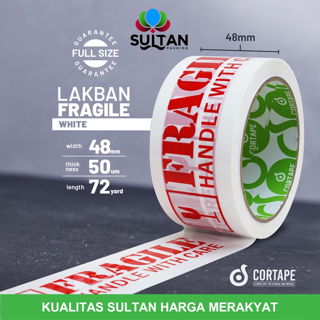 

Lakban FRAGILE 48mm Putih Isolasi PREMIUM TERMURAH/Satuan