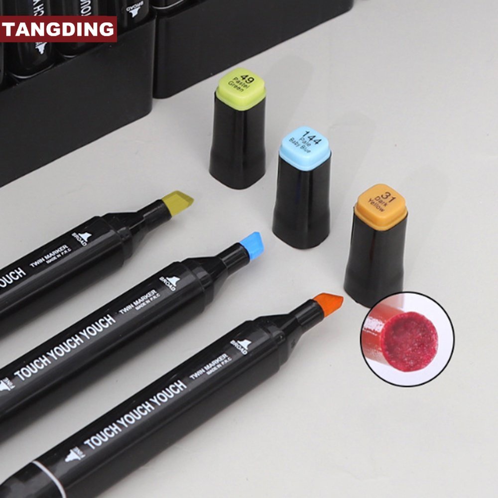 【COD Tangding】4pcs Spidol Marker Alkohol Dua Sisi Warna Acak