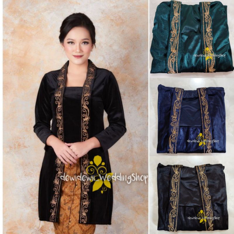 Kebaya Bludru Body Panjang - Bordir Stik Corneli