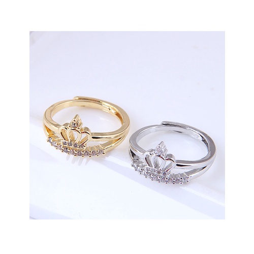 LRC Cincin Fashion Golden Zirconium Crown A6364X