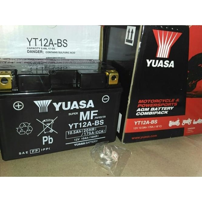 AKI YUASA YT12A-BS ACCU YUASA YT12ABS YT12A BS