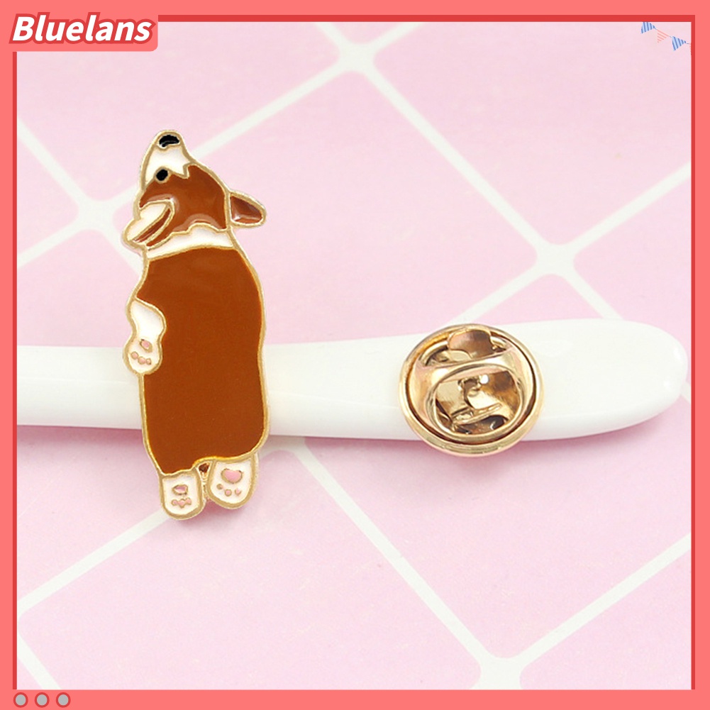 Bluelans Bros Pin Enamel Bentuk Anjing Corgi Untuk Jaket Denim Sweater Scarf Unisex