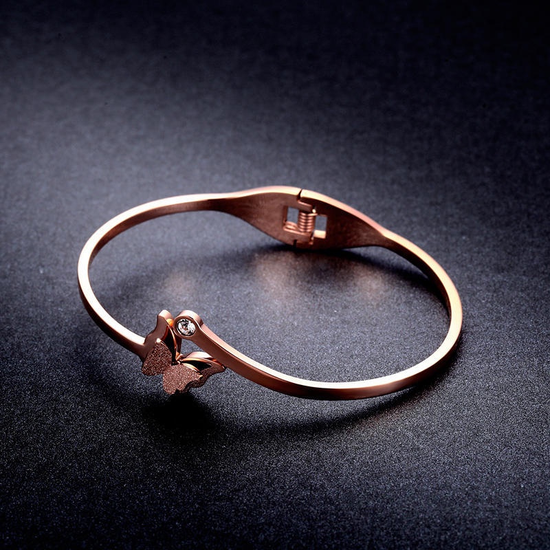 Gelang Bangle Kupu titanium Korea Style Wanita Anti Karat