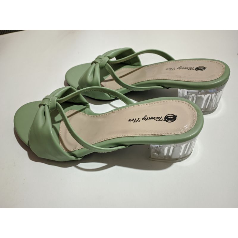 sandal wanita heel hak kaca berkualitas