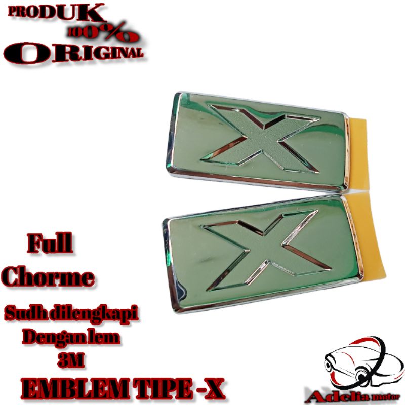 emblem x asli luxio ayla tulisan x luxio type x luxio satuan Chrome