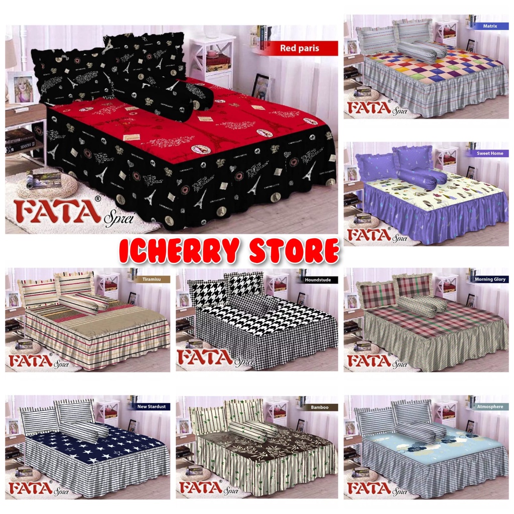 Sprei Fata 3D Rumbai Rempel Queen King 160x200 180x200 Motif Red Paris, Sweet Home, Atmosphere, New 
