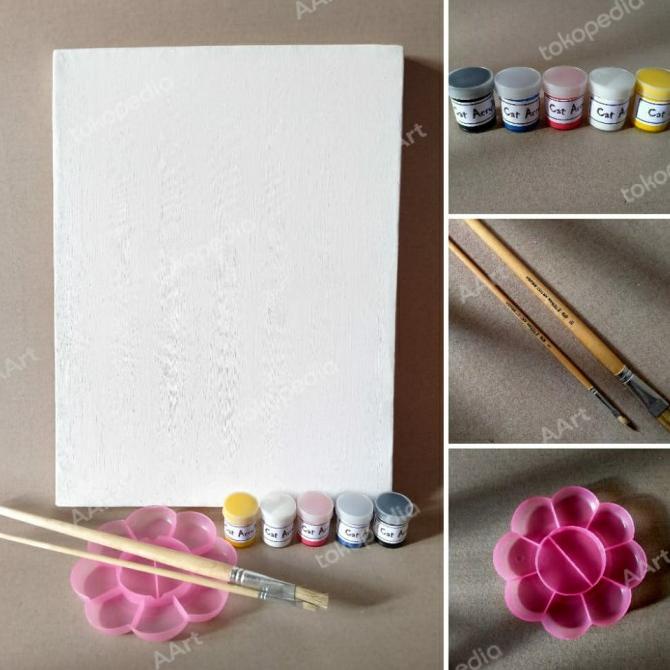 

Paket Hemat Lengkap Kanvas Lukis 40X40 cm + Kuas + Cat Acrylic + Palet