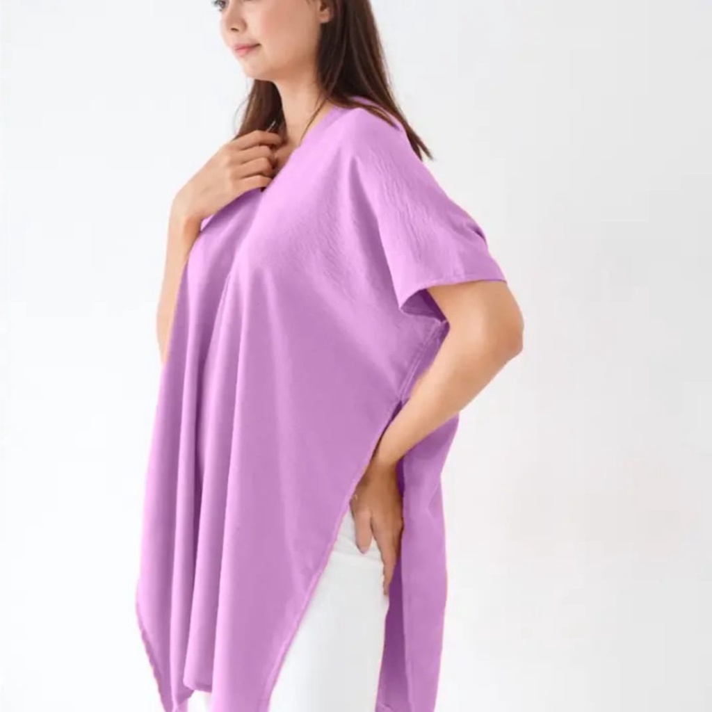 LONG SQUARE TOP ATASAN BLOUSE WANITA AIRFLOW CRINKLE ANTI LECEK AIR