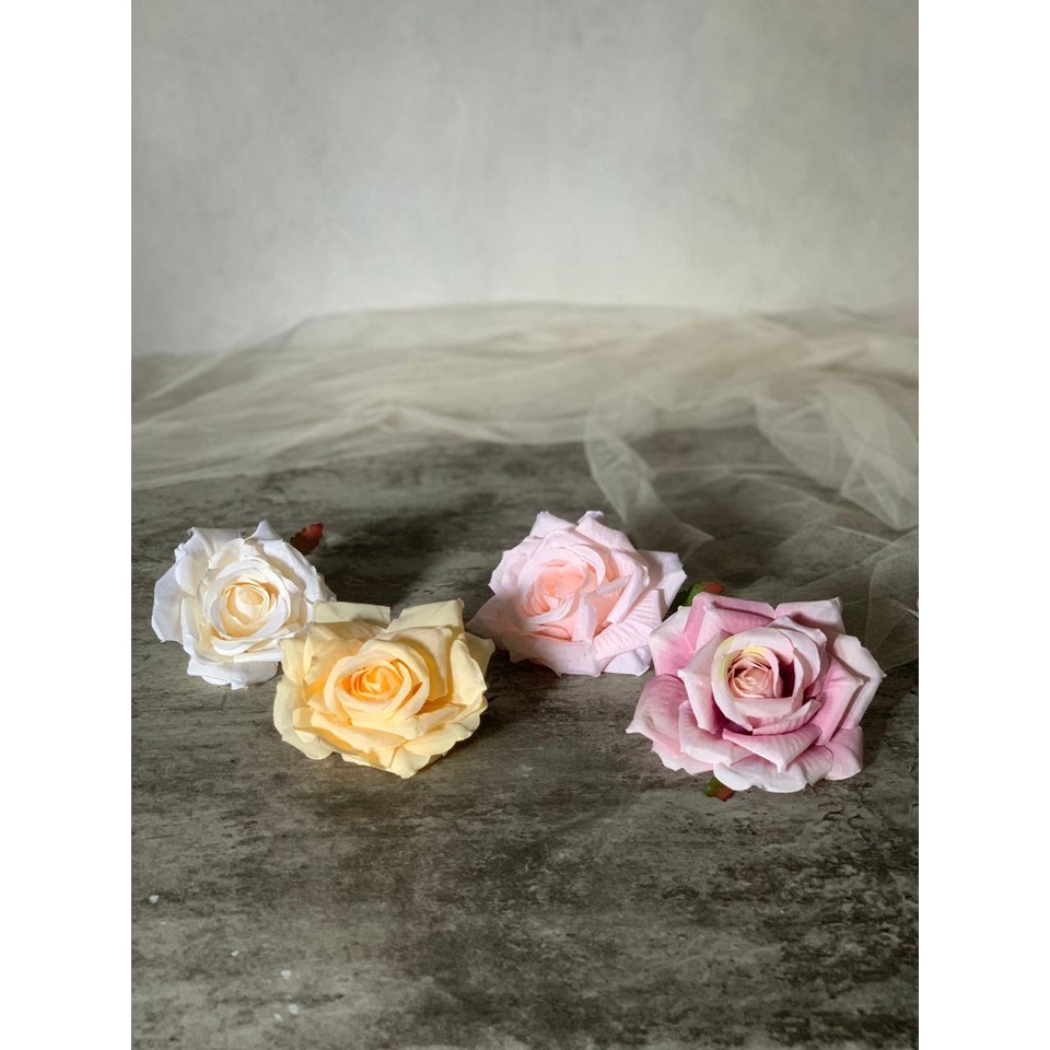 kepala kuntum bunga mawar premium tanpa tangkai