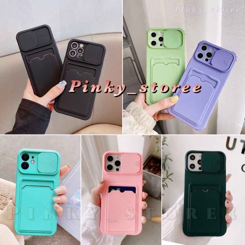 CASE SLOT CARD INFINIX HOT 12/ HOT 12PLAY/ HOT 12i/ HOT 11/ HOT 11S NFC/ HOT 11PLAY / SOFT CASE MACARON SLOT CARD/ SILIKON CASING SLIDE CAMERA + SLOT CARD HOLDER/ KARTU