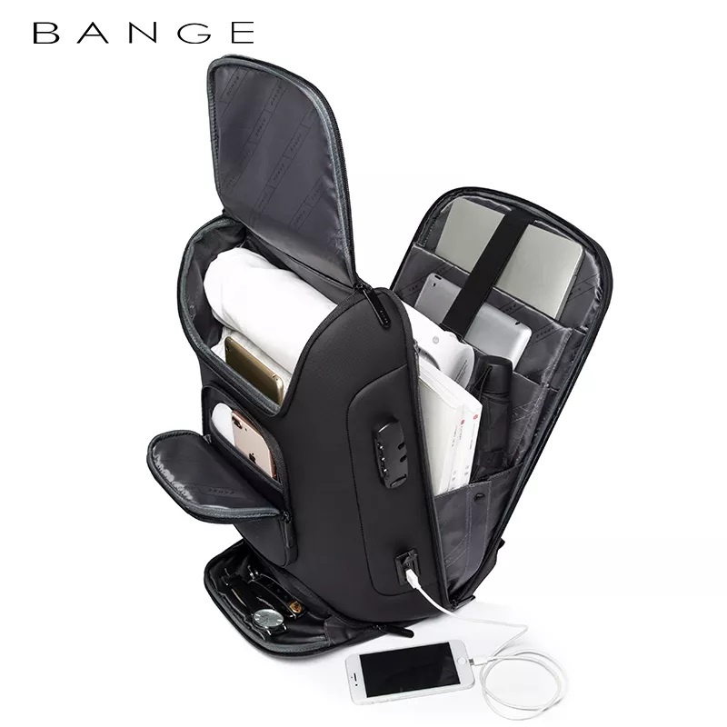 Bange Tas Ransel pria Laptop Backpack Lock USB 15.6 Inch BG7216Plus