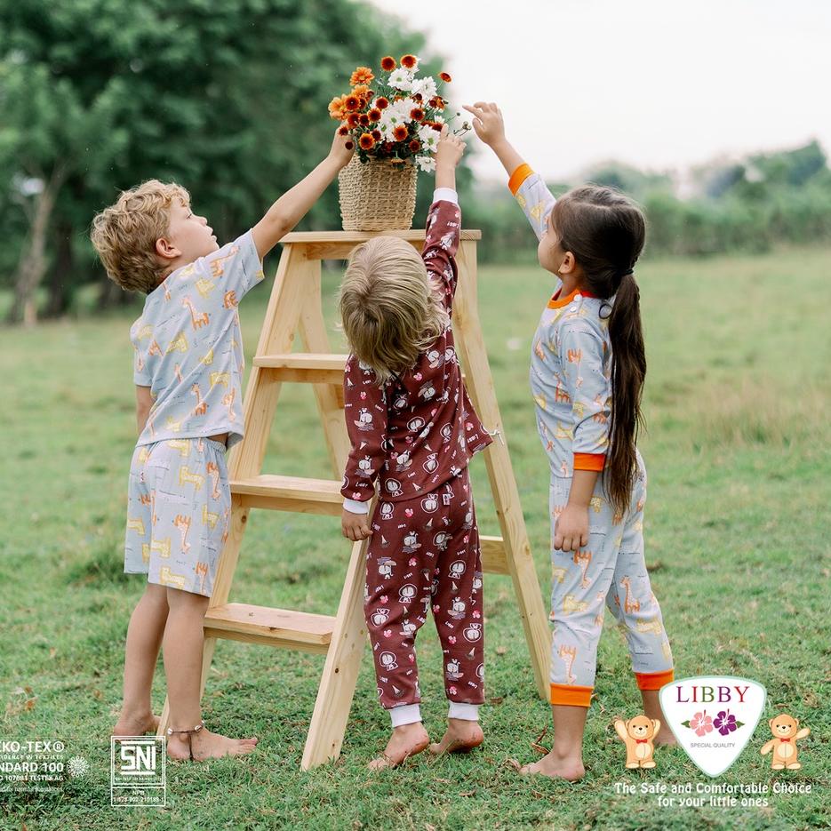 Viral LIBBY Stelan Baju Kutung Anak Kecil Motif Hazy Zoo (1stel)