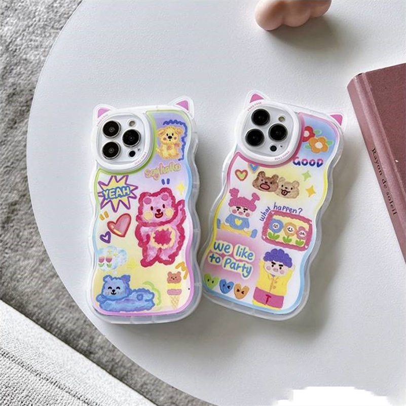 Soft Case Silikon Motif Kartun Graffiti Monster Untuk iPhone 14 13 12 11 Pro Max X Xr Xs Max 8 7 6 6s Plus