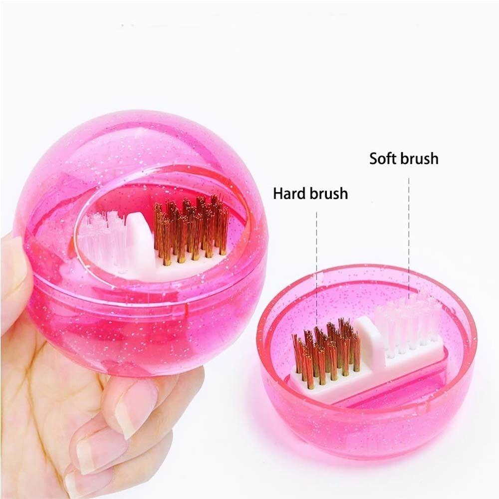 Sikat Mata Bor Kuku Agustina Removable Nail Cleaning Tool Nails Art Peralatan Sikat Keras Lembut Wadah Pembersih Debu
