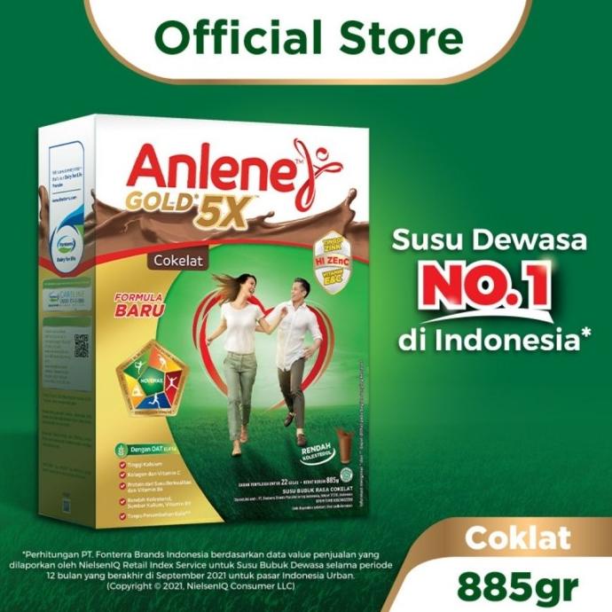 

[ COD ] Anlene Gold Plus 5x 885gram 885 gram Susu Lansia 900g original cokelat