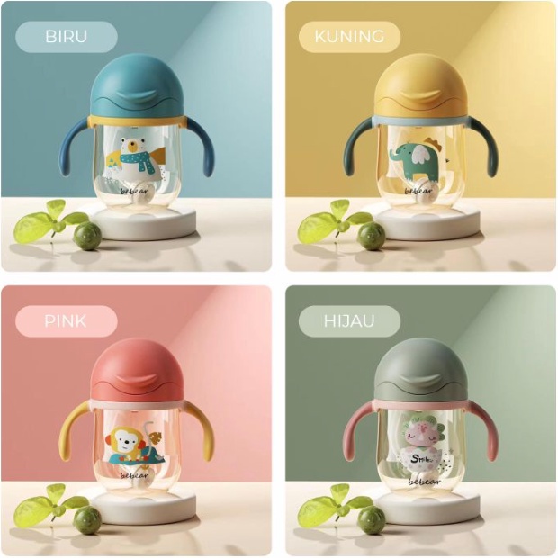 Botol Minum Bayi Gelas Anak Balita Training Cup Baby 280ml Dengan 3 Karakter Lucu B254 Sippy Cup 2121-CUTE SIPPY NEW RNDOM