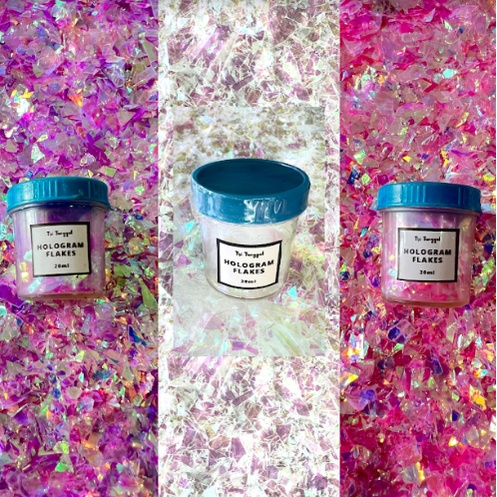 Flakes Hologram White Pink Purple 20ml Blink Blink Putih Dekorasi Serpihan DIY Resin Recine Art Accessories Hias Hiasan Kertas Filling Slime Lilin Clay Prakarya Metalik Metallic Aksesoris Kuku Sparkle Art Deco Kesenian Craft Crafting 20ml Grosir Prakarya