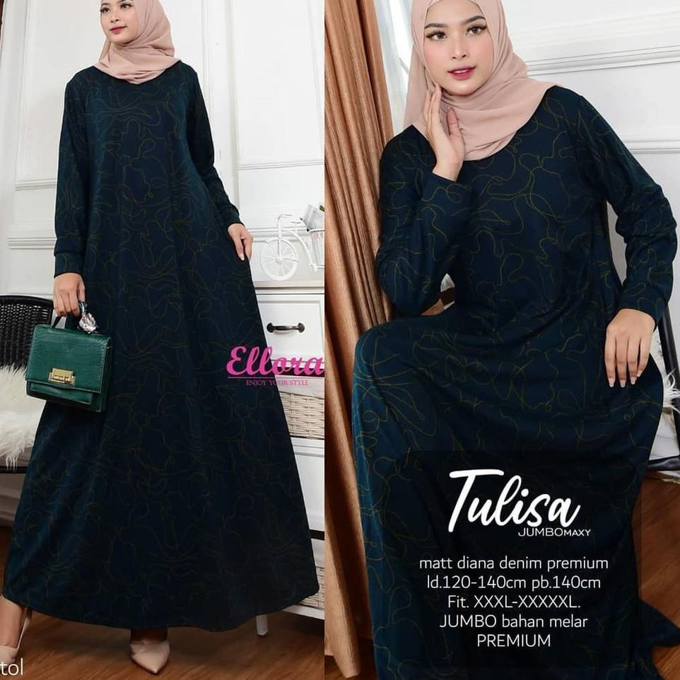Maple Asoka Arsara Maxy Gamis Wanita Muslimah Calvin Jeans Diana Jumbo Bahan Adem Nyaman Dipakai –KN