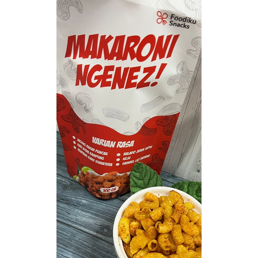 

FOODIKU SNACK - PAKET 5PCS Cemilan Makaroni Enak Gurih Pedas Favorite Anak Muda Milenial Masa Kini