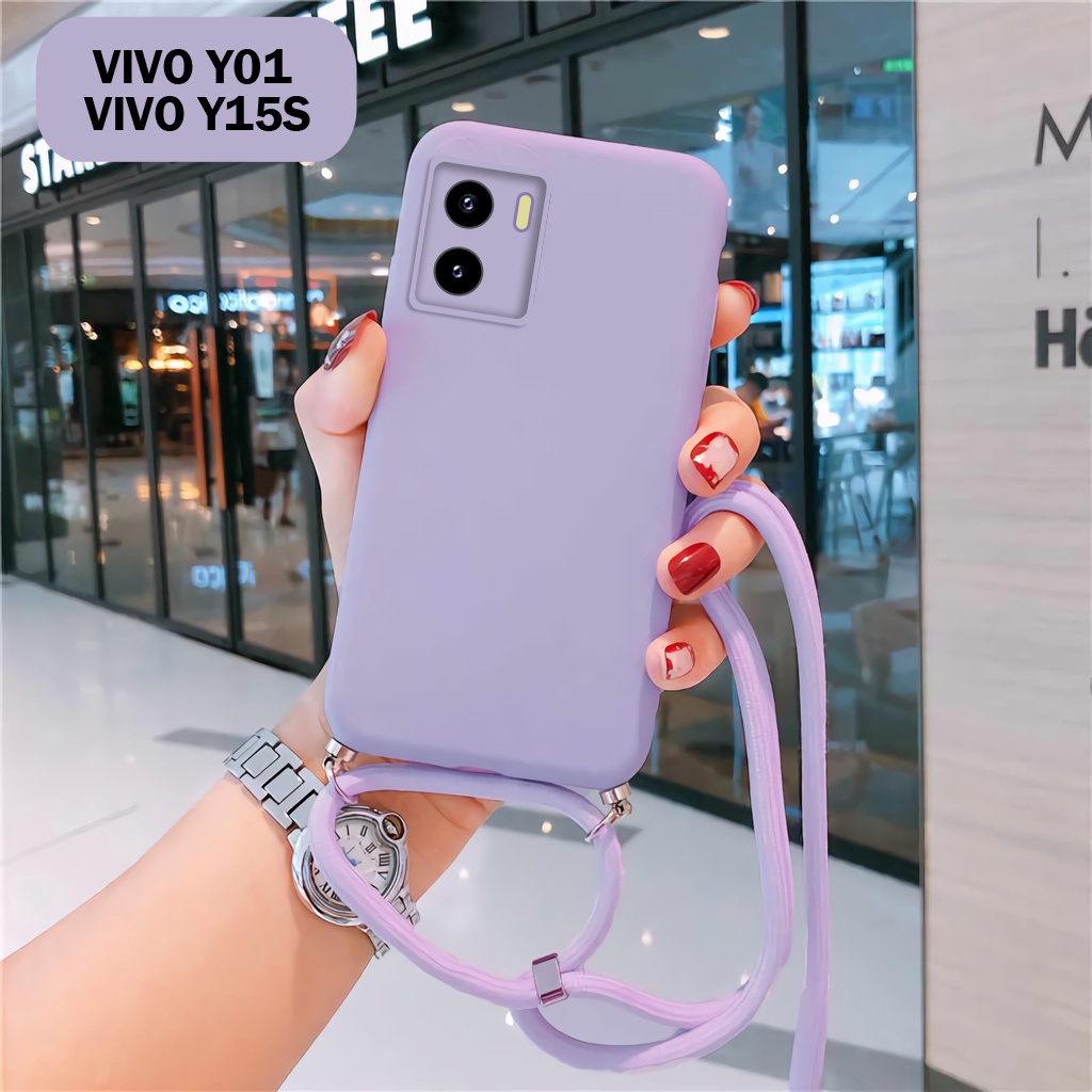 Softcase Tali For Vivo Y01 Vivo Y15S - Vivo Y01 - Vivo Y15S - Case Camera Protech - Case Macaron Viv