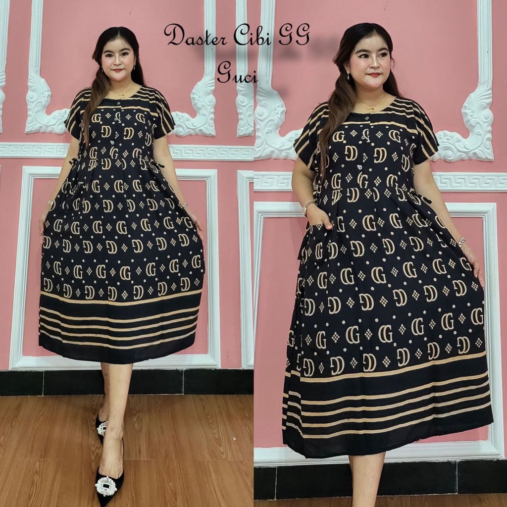 Daster Cibi Daster Gucci LD 110 Cm Kancing Depan Busui Kain Rayon Halus
