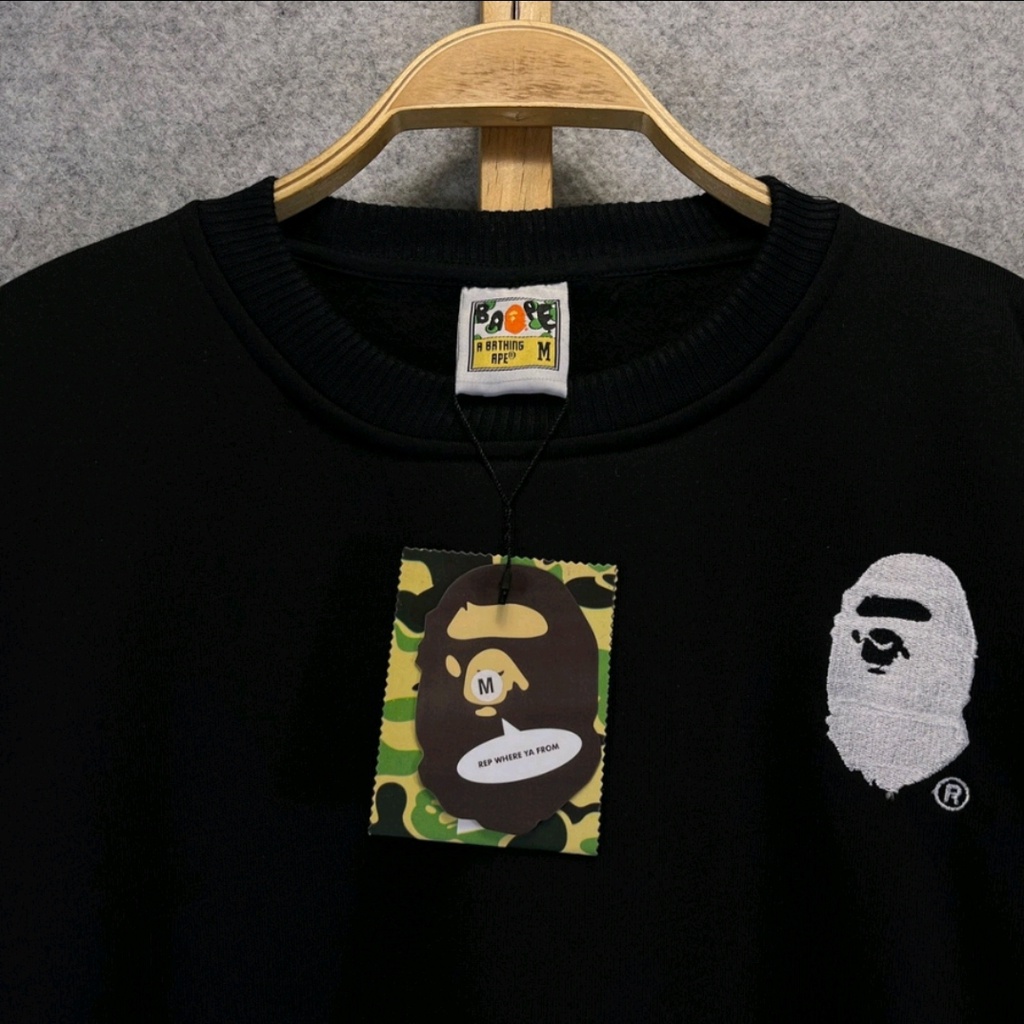 HOODIE SWEATER CREWNECK OFF A BATHING AAPE BAPE LOGO BORDIR MIRROR FULLTAG