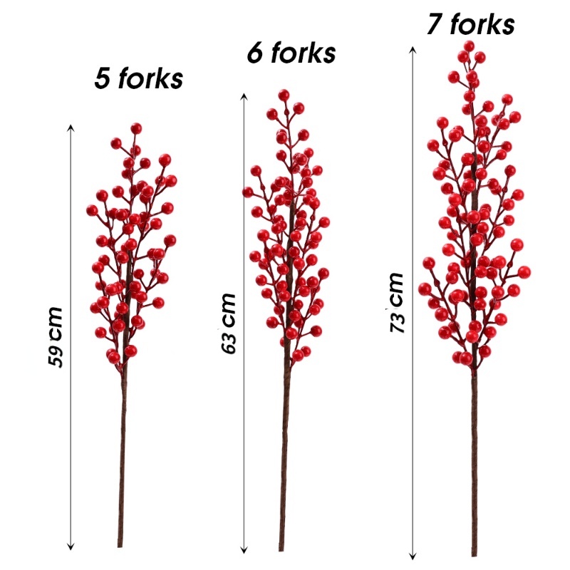 Buket Bunga Berry Merah Buatan Untuk Dekorasi Natal