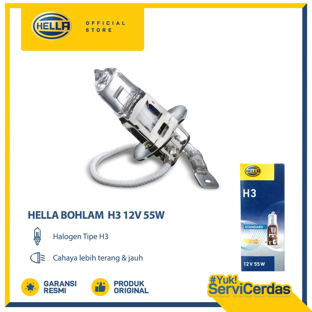 Lampu Mobil Hella Bohlam Halogen H3 12V 55W 1pcs - Bohlam mobil