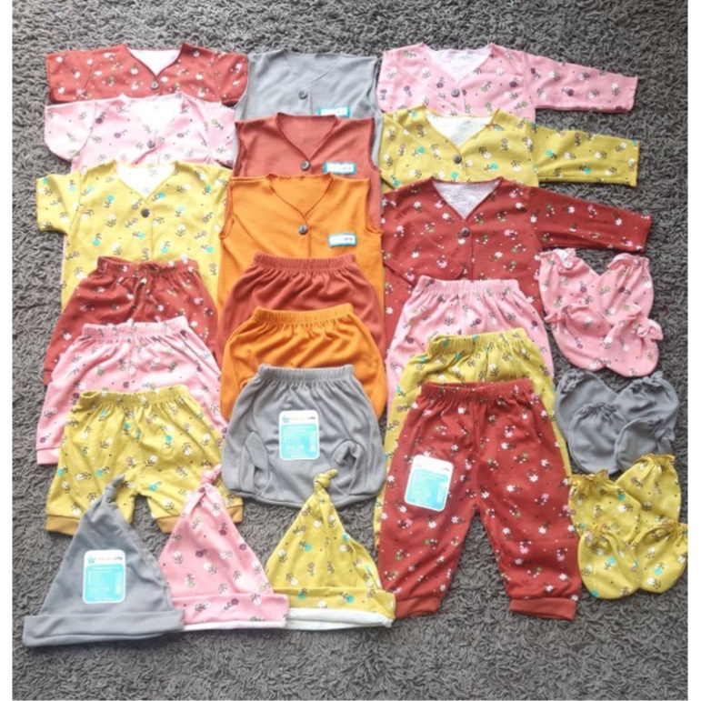 36pcs Paket perlengkapan Baju Bayi Celana bayi Baru Lahir, 3-6 dan 6-12 bulan Kado bayi topi,sarung tangan SNI Promo 9.9