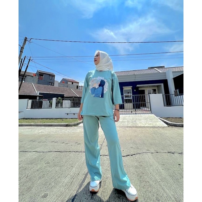 SETELAN VIRAL KAOS COMBED ORI KEKINIAN //  SETELAN KAOS WANITA TRENDY
