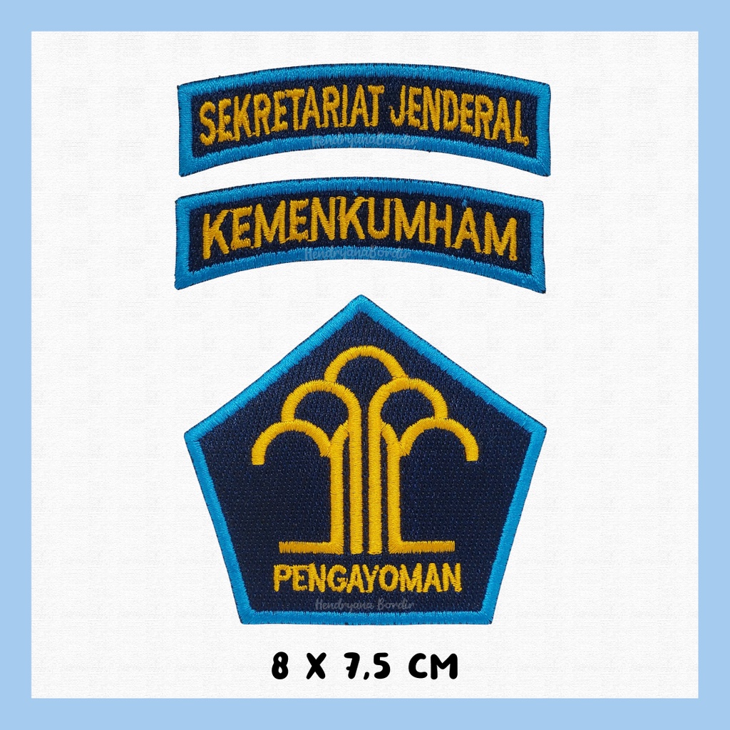 Bordir Logo Kemenkumham Sekjen Pengayoman