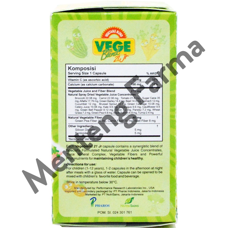 Vegeblend 21 Jr 30 Kapsul - Suplemen Ekstrak Sayuran Khusus Anak