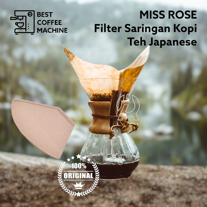 TERMURAH Miss Rose Filter Saringan Kertas Kopi Espresso Drip Coffee Tea Bag Japanese Paper 100PCS