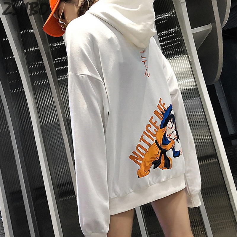 Promo COD Hoodie Harajuku Unisex Hoodies Pasangan Sweatshirt Pria Hoodies Anime Dragon Ball Jepang Lucu Dicetak Kebesaran Pullover Streetwear