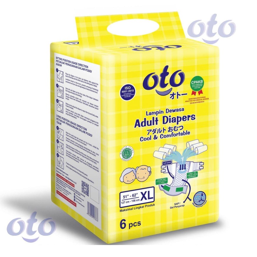 OTO Perekat Adult Diapers / popok dewasa PEREKAT Size XL isi 6