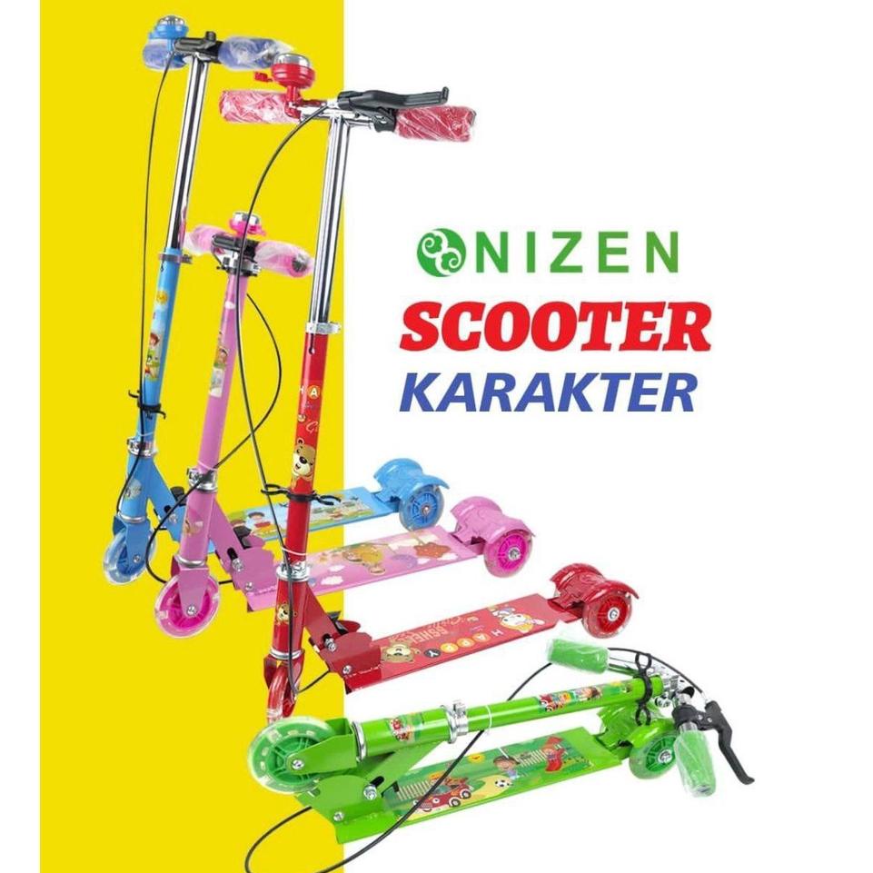 A00V SCOOTER / SKUTER ANAK BESI KARAKTER 3 RODA Scooter O Anak 4 Warna
