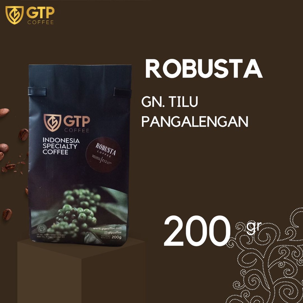 

Kopi Robusta Biji Bubuk GTP Coffee 200g