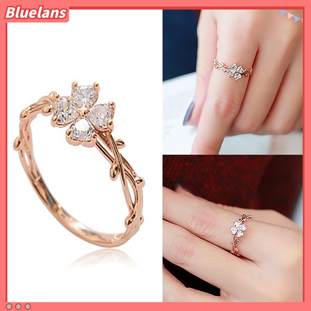 Bluelans Ring Rhinestone Inlaid Creative Alloy Exquisite Twining Vine Finger Band for Women