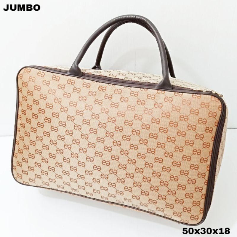 TRAVEL BAG JUMBO PREMIUM TAS KOPER WANITA EE ROSE GOLD