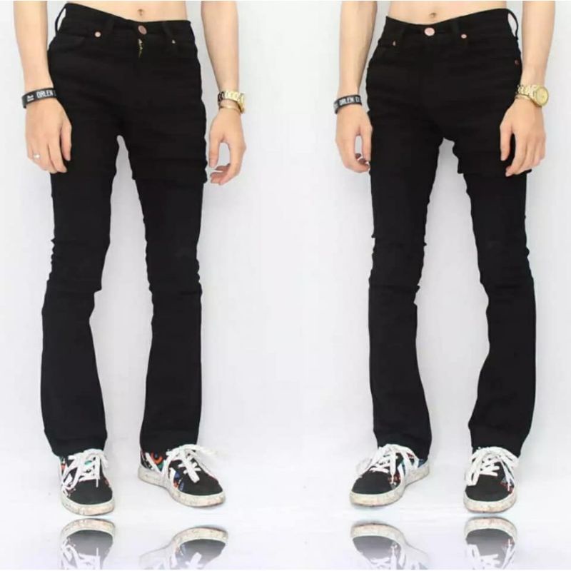 Celana Cutbray Jeans Hitam Black Cutbray Panjng Pria Hitam Celana Komprng Cutbray Panjng