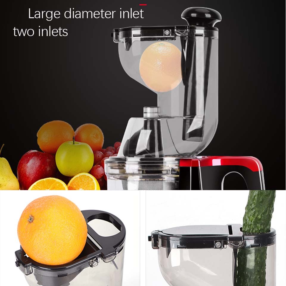 Large caliber juicer RPM 65 Slow Juicer Electric Fruit Juicer 150W Fruit Extractor Blender Slow Chewing Cold Press Juicer