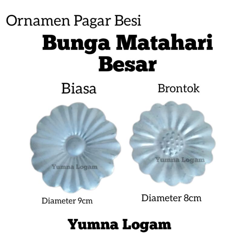 Bunga matahari besar brontok ornamen aksesoris pagar besi