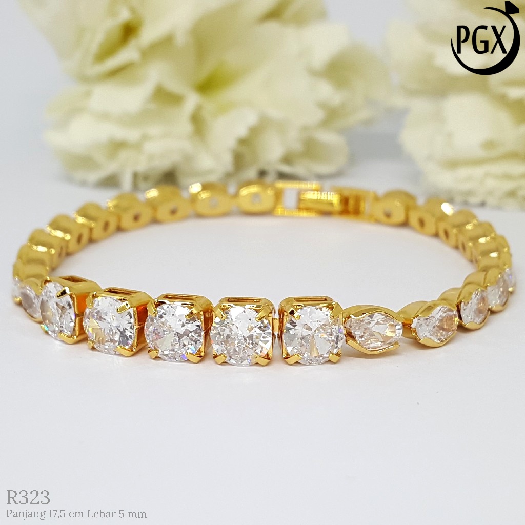 PGX Gelang Tangan Xuping Wanita Perhiasan Lapis Emas Aksesoris Fashion Premium - R323