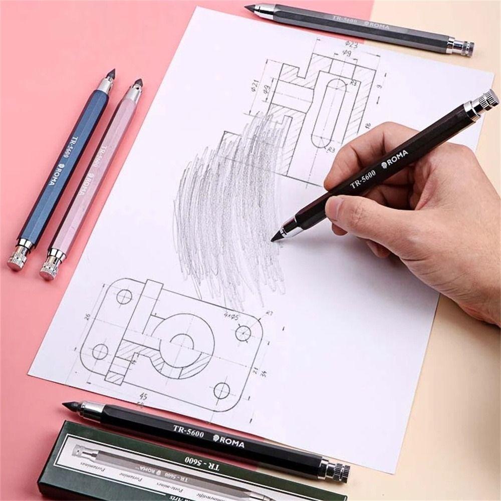 Mxbeauty Pensil Mekanik Alat Tulis Kreatif 4B 6B 8B Metal Graffiti Drafting Painting Pensil Bergerak