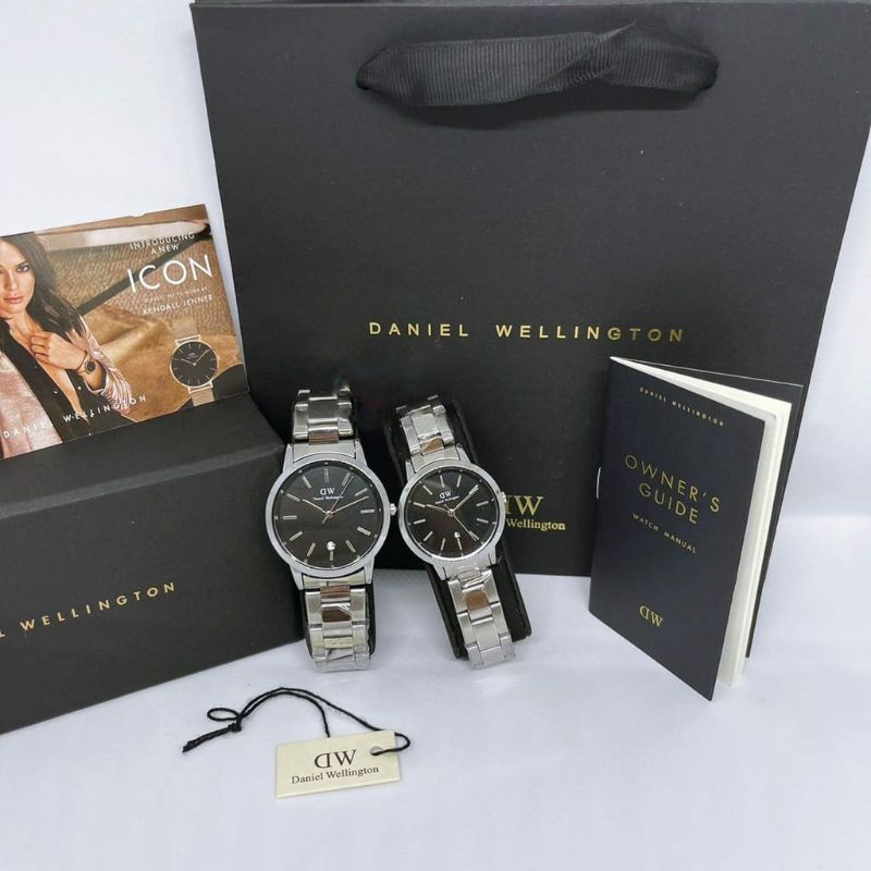 Jam Tangan DW Coupel Sepasang Terlaris Daniel Wellington Formal Pria dan Wanita Stainliss Steel